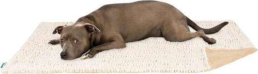 FurHaven Waterproof Dog Blanket – Birch Faux Fur & Suede Calming Throw for Pets, Washable – Taupe, Large