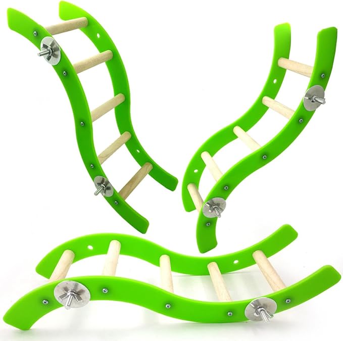 VALICLUD Mini Acrylic Pet Climbing Ladder Wavy Shape for Hamsters, Parrots, and Squirrels – Colorful Small Animal Cage for Birdcage Accessories and Cage Play