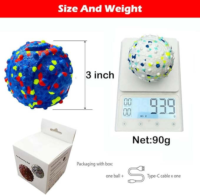 Electric Interactive Dog Toy Ball, Automatic Active Rolling Balls for Small Medium Dogs, Self Moving Bouncing Jumping Rechargeable Funny Pet Toys for Boredom Puppy Cat Kitten Indoor Outdoor