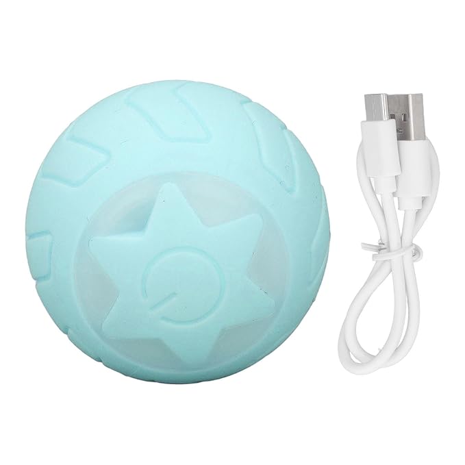 Peppy Pet Ball Automatic Rolling Ball, Interactive Dog Toy with Led Flash Colorful Lights Rechargeable Motion Activat Pet Ball Self Rotating Ball for Cat Dog (Neutral English Packaging)