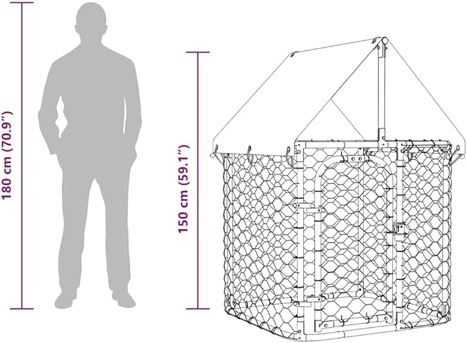 vidaXL Outdoor Dog Kennel with Roof, Dog Pen Pet Crate Kennel Cage with Lockable Door, Dog Playpen House Outdoor Metal Dog Fence for Yard