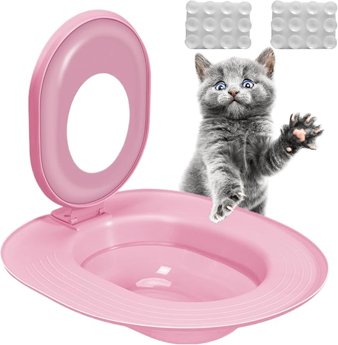 Cat Toilet Seat Trainer Kit Reusable, Cat Toilet Training System with Litter Box, Detachable Design for Easy Cleaning, Pet Potty Training Tool for Cats Kitten