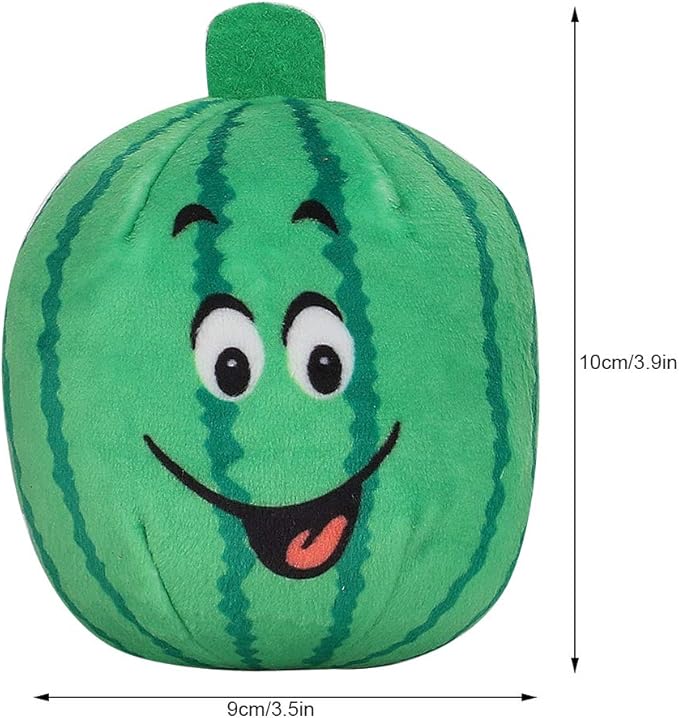 VINGVO Watermelon Toy Interactive Soft Pet Toys, Cat Interactive Toys Dog Plush Toys Squeaky Teething Toys, Funny Dog Puppy, Interactive Stuffed Dog Chew Toys for Small Large Dogs