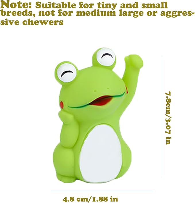 Volacopets 4 Cute Frog Puppy Squeak Toys Latex Float Water Pool Dog Toys Squeaky for Small Breed Soft Fetch Interactive Play pet Toys, Green