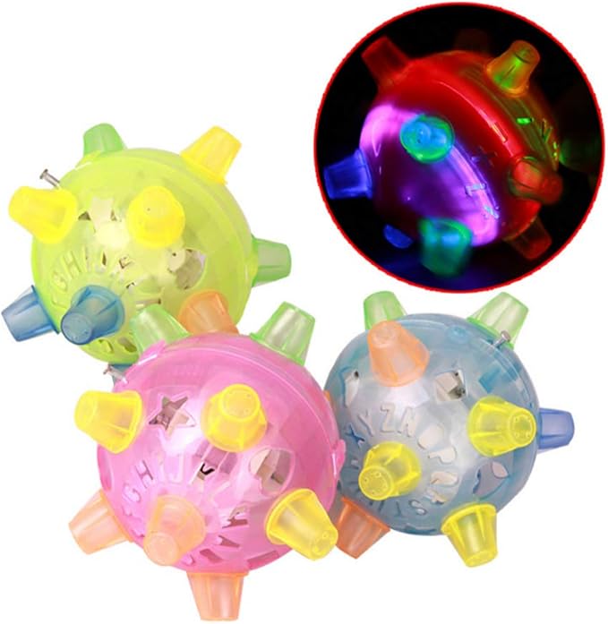 Music Dancing Ball,Flashing Ball Dog Toy Ball Dog Ball Pet LED Jumping Ball Toy Ball,Shake Jumping Ball Flash Bouncing Ball for Dogs Cats (a)