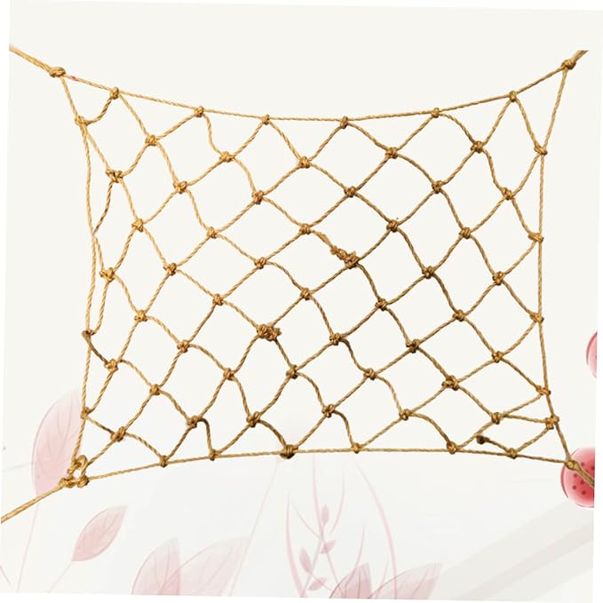 Parrot Climbing Net with Hooks Natural Safe Material for Small Birds Hamsters Cockatiels Parakeets Exercise and Coordination Enhancing Bird Cage Accessory
