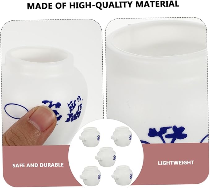 Abaodam 5pcs Large Blue and White Porcelain Style Parrot Food Bowls for Bird Cage Feeding, Round Bird Dish Cups for Parakeets, Cockatiels, and Conures in Pet Supplies