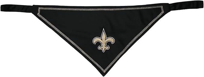 Pets First NFL New Orleans Saints TIE Bandana, Size Small/Medium. Dog Bandana Scarf Bib for Pet Cat Dog. The Ultimate Game-Day, Party Bandana