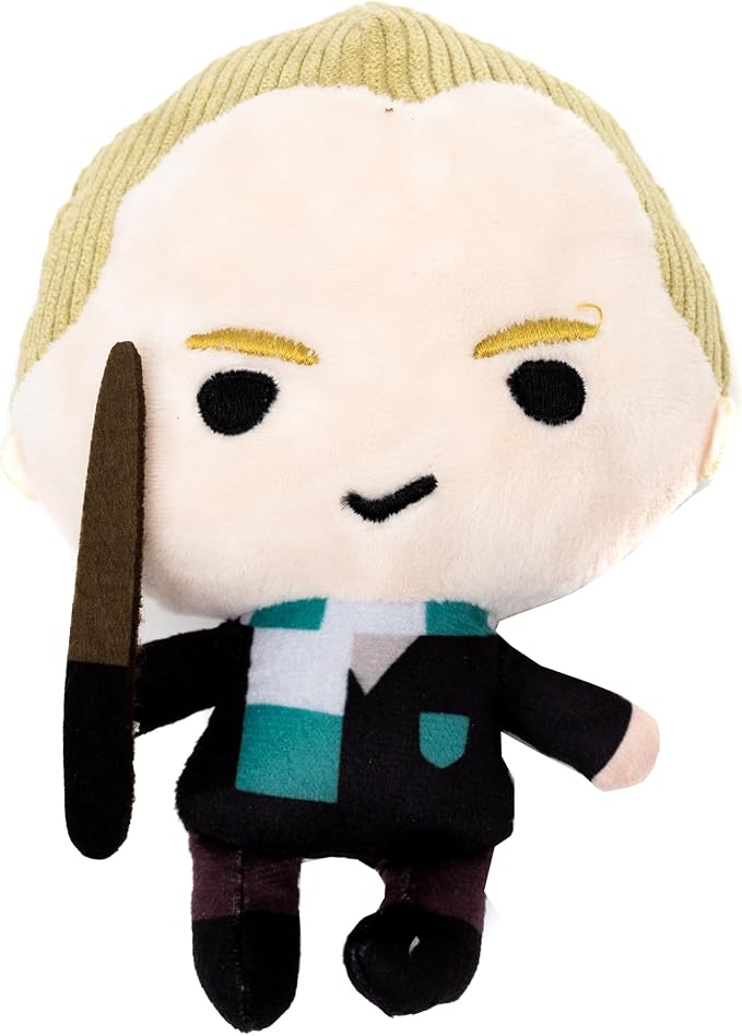 Buckle-Down The Wizarding World of Harry Potter Squeaky Plush Dog Toy for Large, Medium & Small Dogs, Draco Malfoy Standing Charm Full Body Pose, 2.5" x 5.5"