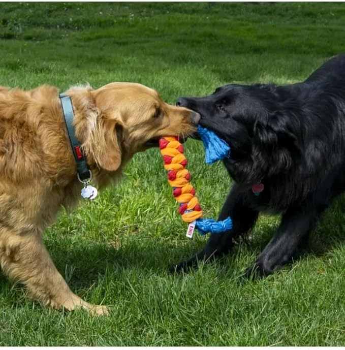 KONG Rope Rally Tug and Play Dog Toy - Woven Fleece Durable Toy for Shaking, Fetching, Tugging (Stick)