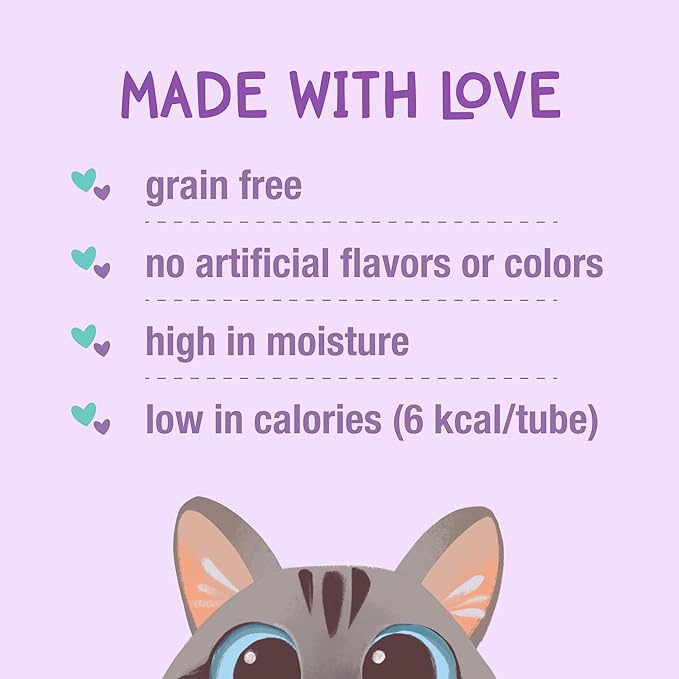 LOVE, NALA - Natural Lickable Cat Squeeze Up Treat,Topper - Chicken Mousse - Wet Food Cat Puree - Grain Free, Minerals, Vitamins - 4 Pack 2 oz.