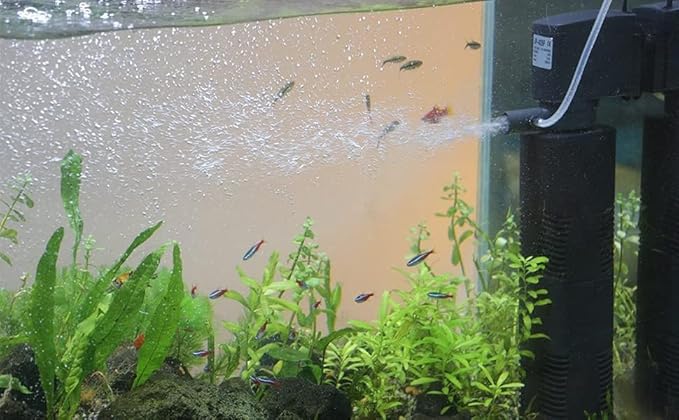 TARARIUM Aquarium Filter for 55-150 Gal. Tank Crystal 300GPH Biochemical Filtration Powerful Pump Submersible Internal Fish Tank Filters Large Tank Pond Clear Wavemaker Air Supply 4 in 1