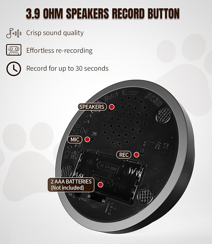 6 Piece Dog Talk Buttons, Dog Buttons for Communication with Non-Slip Mat, 30s Recordable Voice Commands To Train Pet, Dog Talking Buttons Starter Set with 48 Scene Stickers Suitable for Easy Training