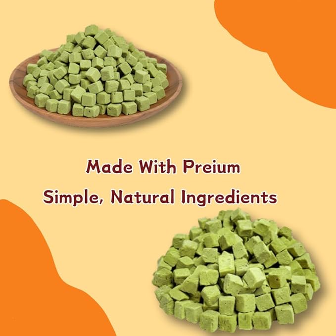 Natural Cat Treats with Real Chicken & Cat Grass, A High-Fiber Snack for Hairball Relief & Gut Health, Soft & Chewy Cubes,3.53 Ounce