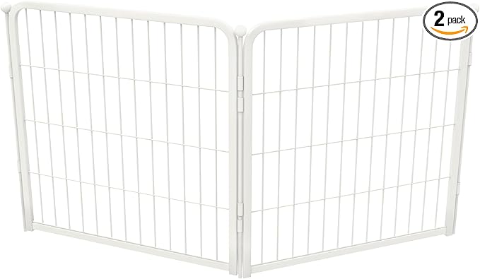 FXW Homeplus Unleashed Indoor Dog Playpen - Stress-Free and Safe Play, Heavy Duty 24 Inch 2 Panels Dog Pen for Puppy and Small Dogs, White│Patented