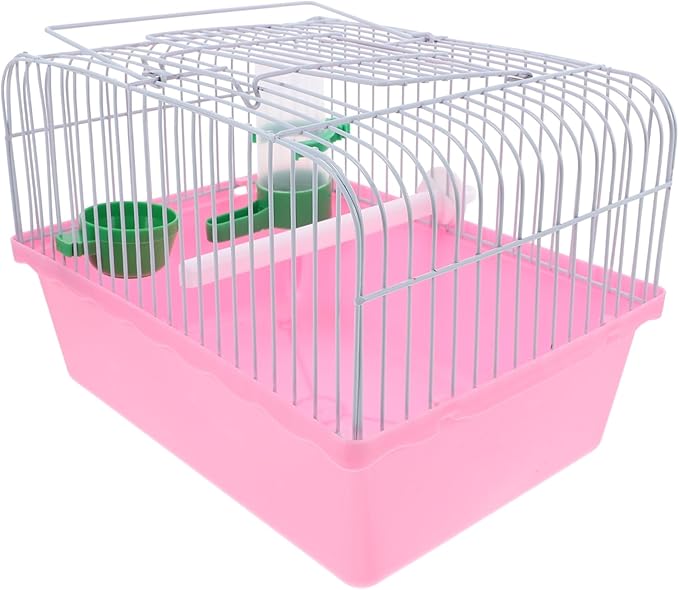 Milisten Portable Bird Cage for Birds Spacious Metal Carrier with Food Tray Water Dispenser for Parrots Lovebirds Comfortable Travel for Pet Birds
