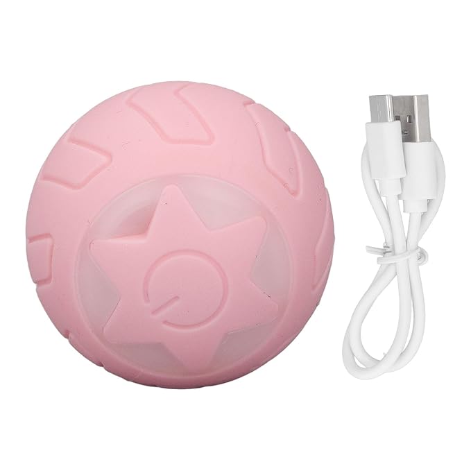 Peppy Pet Ball Automatic Rolling Ball, Interactive Dog Toy with Led Flash Colorful Lights Rechargeable Motion Activat Pet Ball Self Rotating Ball for Cat Dog (Neutral English Packaging)