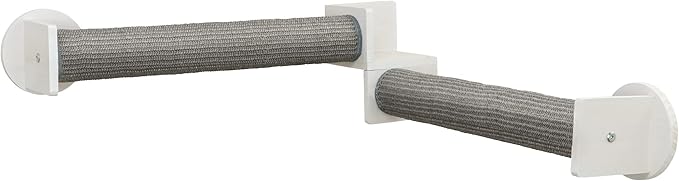Trixie Cat Wall Furniture Set 5 - Cat Wall Corner Scratcher, Climbing Shelves - 2 Sisal Rope Scratching Posts - Elevated Shelf - Gray/White