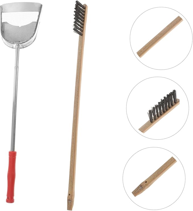 VICASKY 2pcs Bird Cage Cleaning Set and Handle Brush and Shovel for Efficient Cleaning of Pet Bird Cages for Parrots and Pets