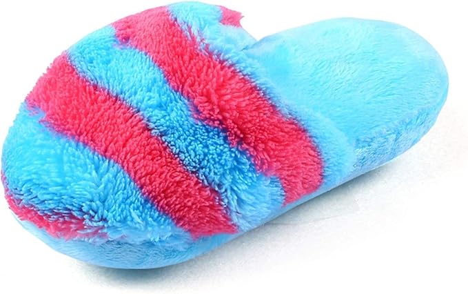 1Pc Blue Cute Pet Puppy Dog Cat Slipper Shape Plush Slipper Sound Pet Toy Pet Dog Chew Toys Dog Squeak Plush Toys Tooth Cleaning Chew Play Toy Chew Supplies