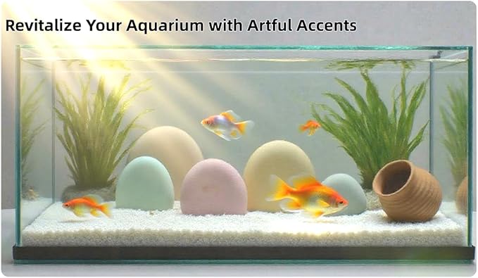 Pastel Ceramic Fish Tank Decorations, Aquarium Decorations, Modern Fish Tank Decor, Dome-Shaped Aquarium Ornaments in Pink, Blue, Yellow, Terra Cotta, Multi-Color Set for Aquatic Habitat
