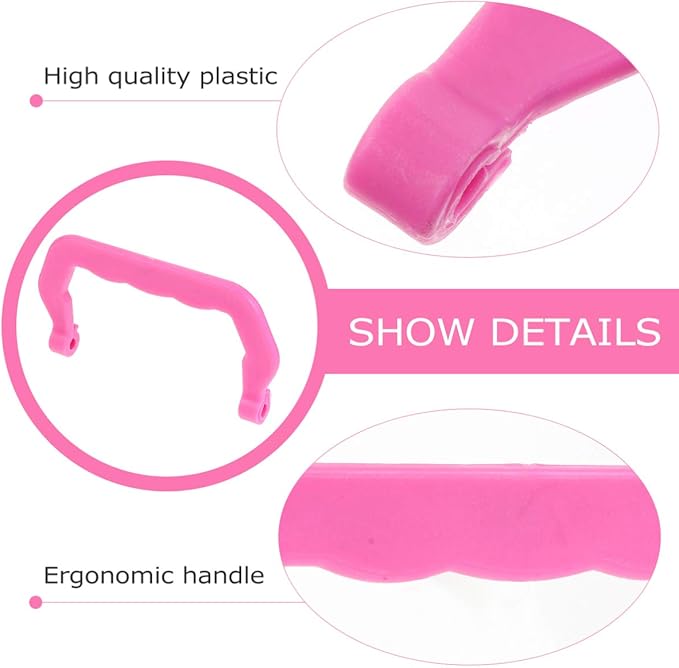 HANABASS 10pcs Plastic Bird Cage Handle Set Portable Detachable Durable Pet Cage Handles for Easy Carrying Replacement for Animal Safe and Practical Design Pink