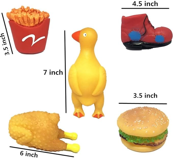 TSY TOOL Pack of 13 Squeaky Pet Dog Cat Toy, Made by Non-Toxic, Odorless, Environmental Material, No-Stuffing, Toy Bite Resistant, for Small or Medium Dog