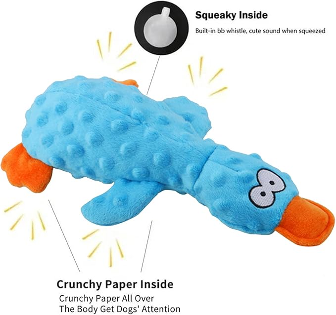 Calming Duck for Dogs, Interactive Squeaky Dog Chew Toy with Built-in Squeaker, Stuffed Duck Dog Squeaky Toy to Keep Them Busy for Small, Medium & Large Dogs Cats