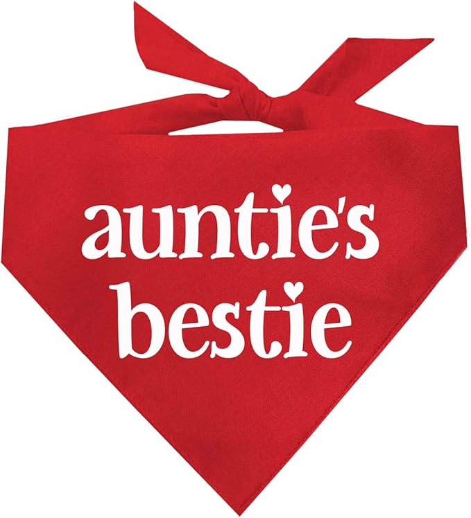 Auntie's Bestie Aunt, Valentine's Day, Mother's Day Dog Bandana (Red, XS 401)