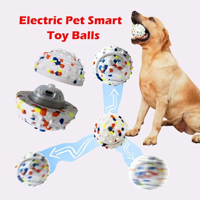 Electric Interactive Dog Toy Ball, Automatic Active Rolling Balls for Small Medium Dogs, Self Moving Bouncing Jumping Rechargeable Funny Pet Toys for Boredom Puppy Cat Kitten Indoor Outdoor