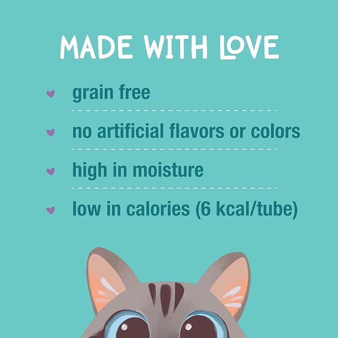LOVE, NALA - Natural Lickable Cat Squeeze Up Treat,Topper - Variety Plus Pack Mousse - Wet Food Cat Puree - Grain Free, Non_GMO Minerals, Vitamins - 24 Pack