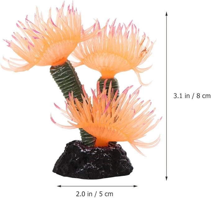 POPETPOP Simulated Coral Aquarium Decor Fish Tank Ornament Artificial Coral for Aquatic Pets Durable Resin 3.15 Inch