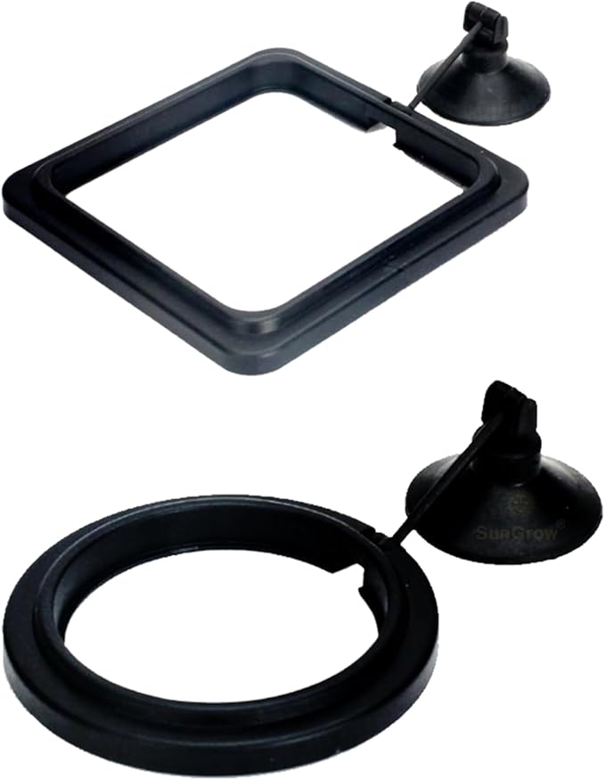 SunGrow 2 Betta Feeding Ring, Prevent Water Turbulence from Washing Food into Filter, Practical Round Floating Food, Suitable for Guppy, Goldfish and Other Small Fish
