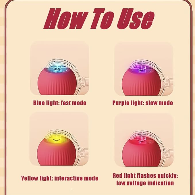 2026 New Generation Interactive Cat Toys Indoor, 360° Smart Automatic Cat Ball Three Modes with Long-Lasting Durability, for All Cats & Dogs (Red, Wake BirdsongB)