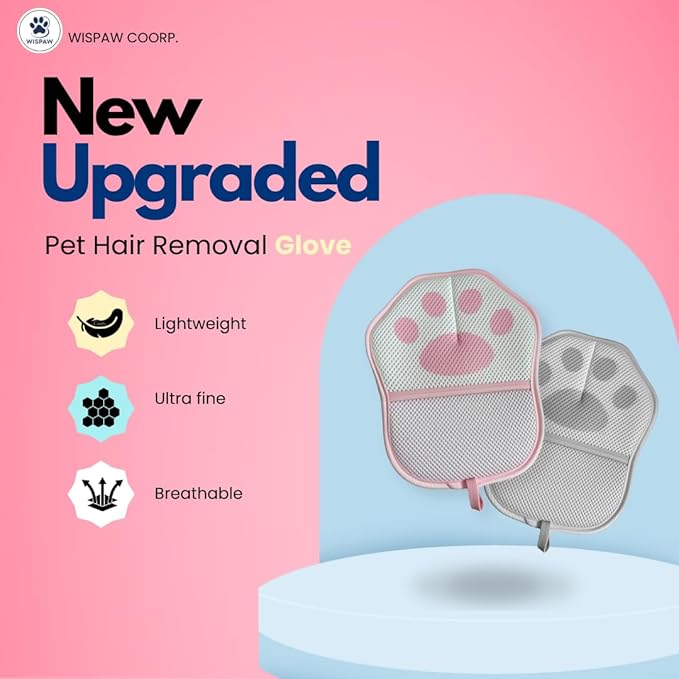 Pet Hair Removal Glove for Dogs & Cats | NEW Upgraded 5-Finger Magic Grooming Glove & Reusable Pet Hair Remover for Furniture, Laundry, Couch, Carpet & Car