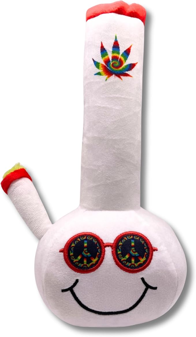 My Name is Billie, Funny Squeaky Weed Dog Toy, Cute Stuffed Parody Pot Bong, Cool Plush 420 Novelty Gift for Pets & Their Owners, Sized for Puppies & Small, Medium & Large Breeds, Fetch & a Photo Prop