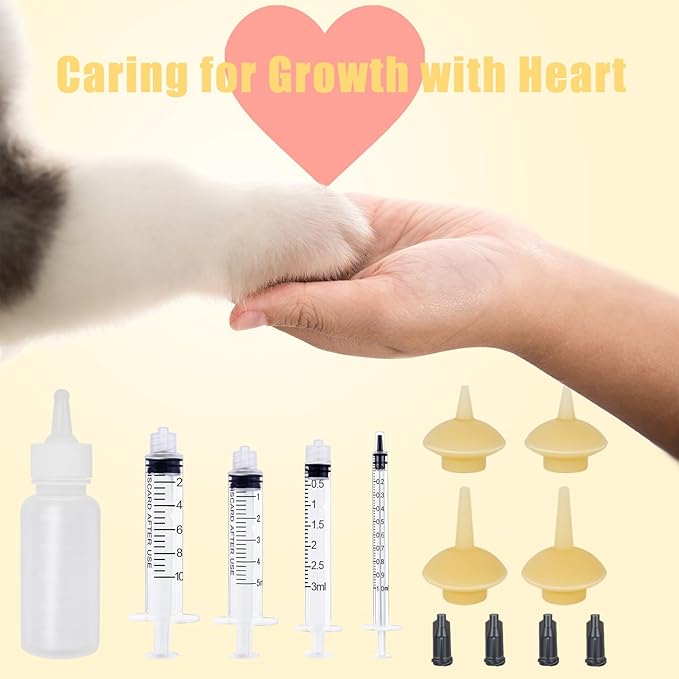 Pet Feeding Bottle and Syringes with Nipples for Small Cat Dog Animals (Model 2)