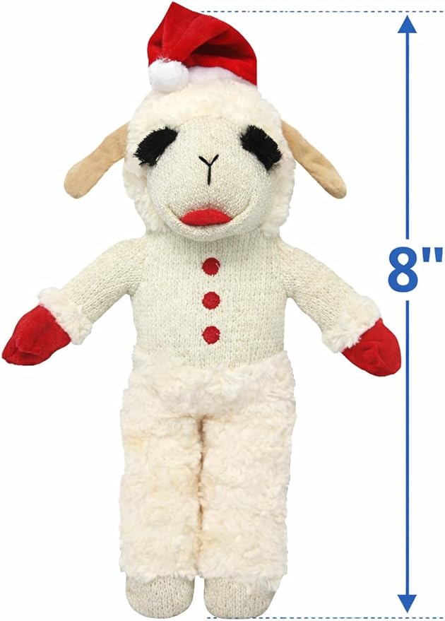 Multipet Dog Standing Holiday Lamb Chop with Santa Hat (Small (8"))