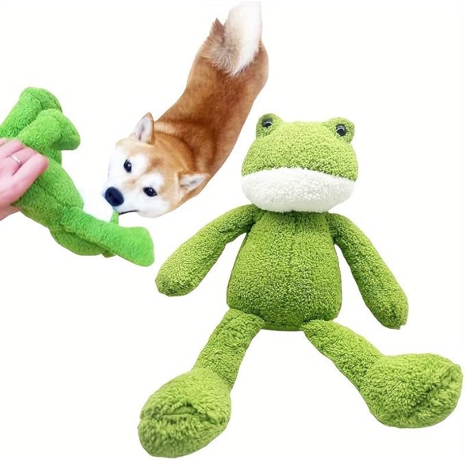 Frog Plush Cat and Dog Toys – Long-Lasting Chew and Interactive Play Accessories – Safe, Non-Toxic Chew Toys for Cats and Dogs