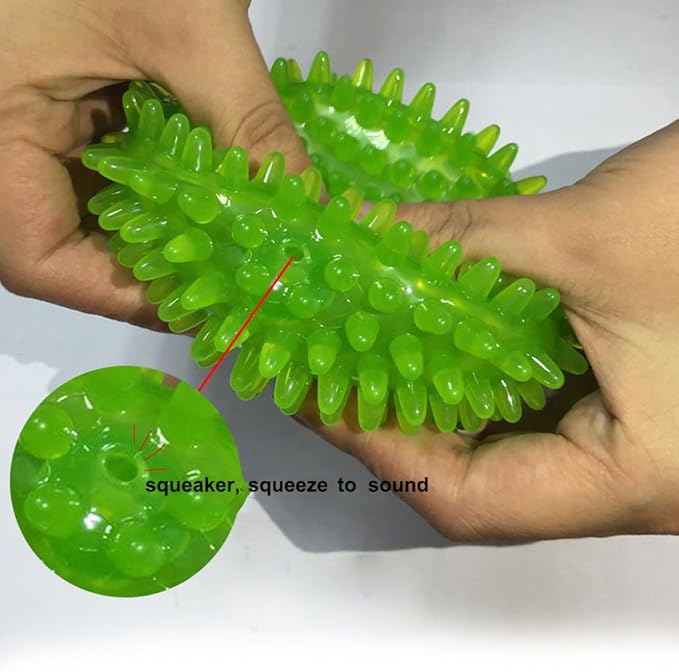 3 Pcs Pet Squeaky Chewing Balls Puppy Chew Toys Soft Stab Balls Cleaning Teeth Toys Play Balls with High Bounce for Large Medium Small Pet Dog Cat