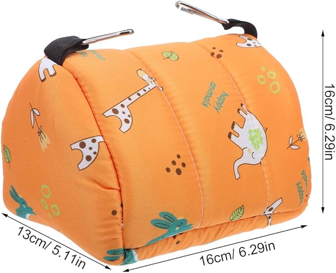 Healifty Parrot Cotton Nest Small Animal Hanging Hammock Winter Warm Lint Bed 16x13x16cm Yellow for Hamster Bird Cage Cozy Resting House