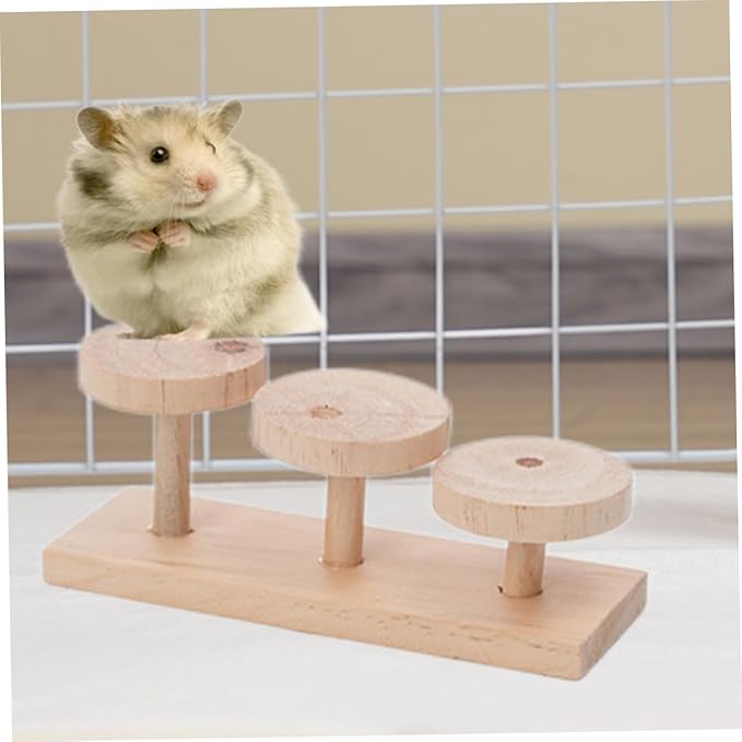 YARNOW Wooden Parrot Ladder Toy Bird Cage Accessory for Parakeets Macaws Parrots