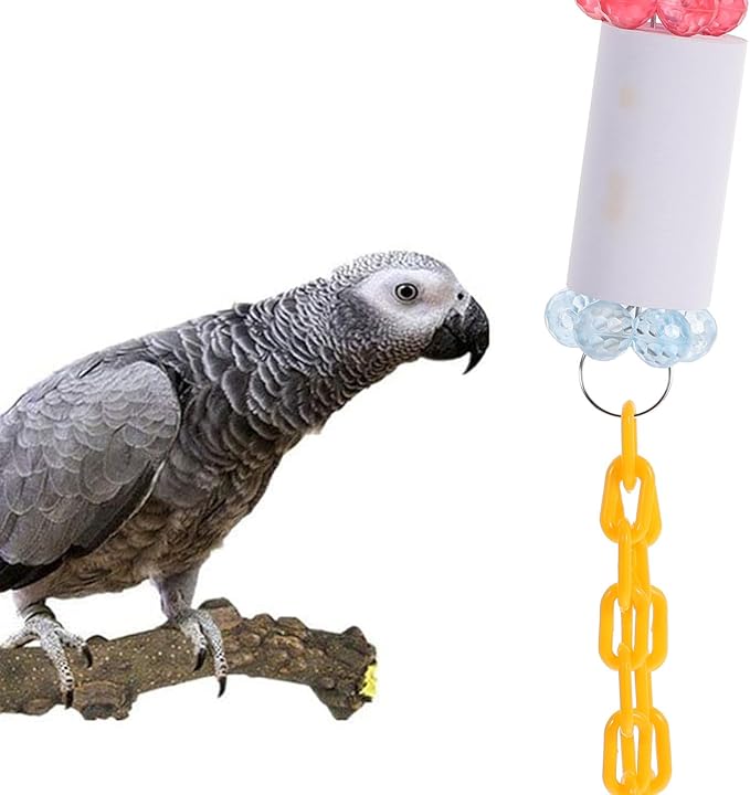 Parrot Hanging Chewing Paper Roll Pendant Bird Grinding Chewing for Pet Birds Cage Play Accessory Random Color