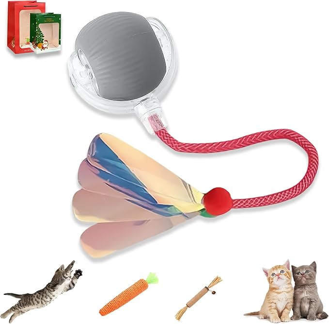 2026 New Generation Interactive Cat Toys Indoor, 360° Smart Automatic Cat Ball Three Modes with Long-Lasting Durability, for All Cats & Dogs (Gray, Wake D)