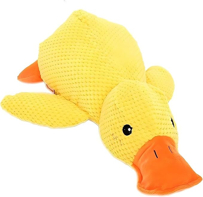 Squeaky Duck Dog Toys Pet Comfort Toy with Quack-Quack Accompany to Sleep Stuffed Toy for Small Dogs and Cats (Yellow, Small Size)