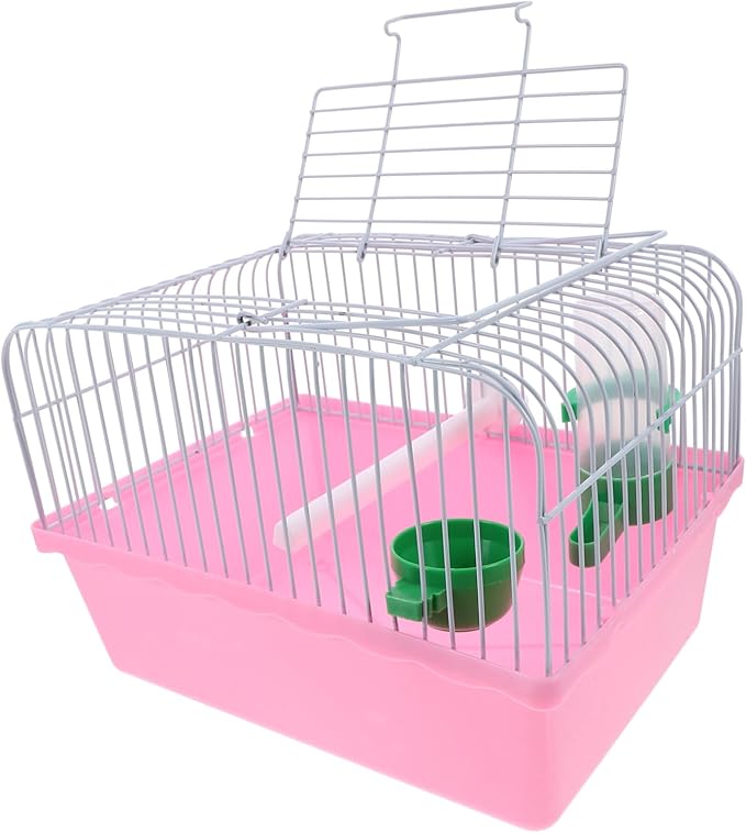 BESPORTBLE Portable Bird Cage with Food Box and Waterer Spacious Travel Carrier for Birds Metal Design for Comfortable Travel for Parrots and Lovebirds