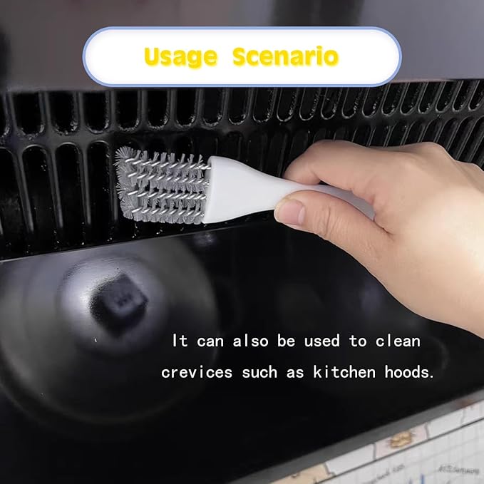2-in-1 Bird Cage Cleaning Brush & Poop Remover with Long Handle – Scraper, Curved Brush for Parrot Cages, Kennels, and Perches – Rust-Resistant Pet Habitat Cleaning Tool (2 Pcs) (Grey+White)