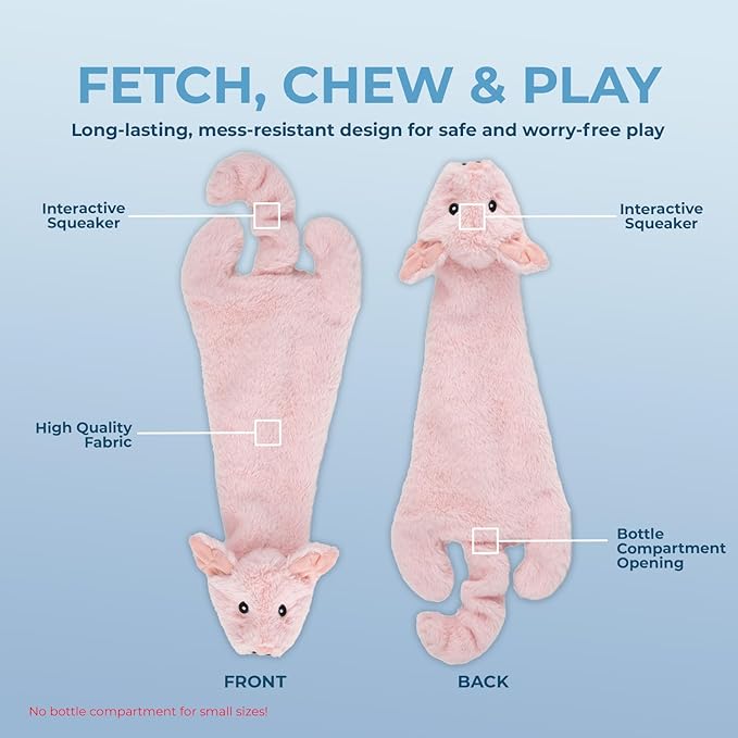 Best Pet Supplies Squeaky Dog Toys with Soft Durable Fabric for Small, Medium and Large Pets Interactive Toy for Indoor Play, Supports Active Biting and Play - 1Wild Duck, Pig, Large