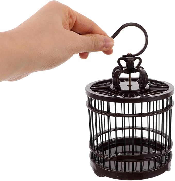 VICASKY Portable Decorative Bird Cage Habitat Box for Small Animals Compact Vintage Transport Cage with Hook for Indoor Outdoor Use for Crickets Grasshoppers Hamsters and Hummingbirds