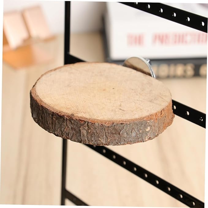 POPETPOP Natural Wood Bird Stand Bird Cages for Parrots Wooden Platform Stand Rack Parrot Branch Perches Small Animal Toy